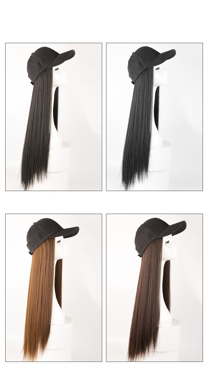 Hat wig one female wig female long hair natural fashion long curly hair big wave