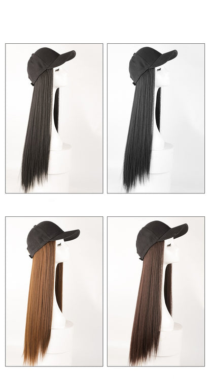 Hat wig one female wig female long hair natural fashion long curly hair big wave