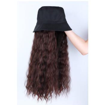 Hat wig one female wig female long hair natural fashion long curly hair big wave