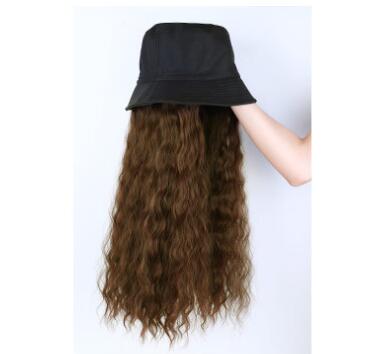 Hat wig one female wig female long hair natural fashion long curly hair big wave