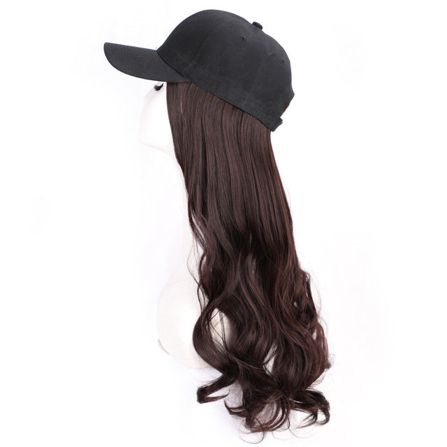 Wig Female Cap Wig Long Curly Hair Natural Big Wave Baseball Hat Wig One