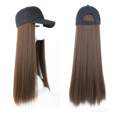 Hat wig one female wig female long hair natural fashion long curly hair big wave