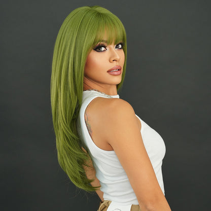 Vanilla Green Long Straight Women's Wig