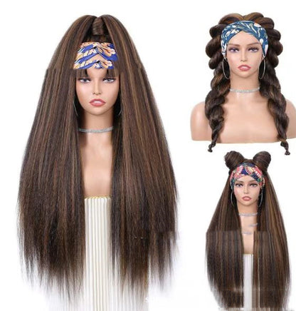 Hairband Bandana Wig Head Cover Corn Silk Long Hair