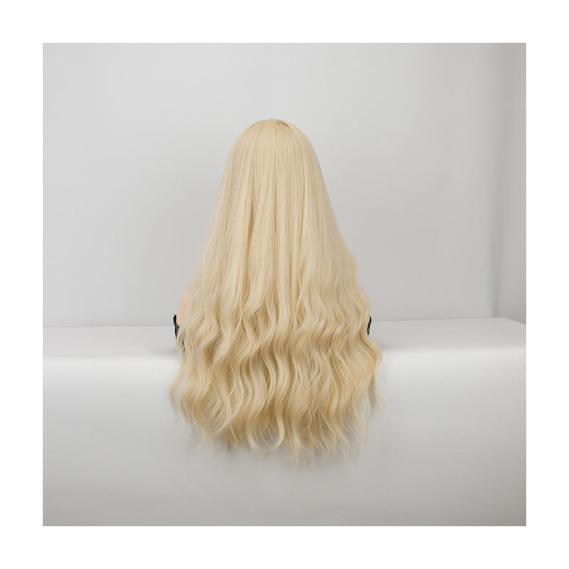 Qi Bangs Purple Silk Gradual Change Chemical Fiber Wig