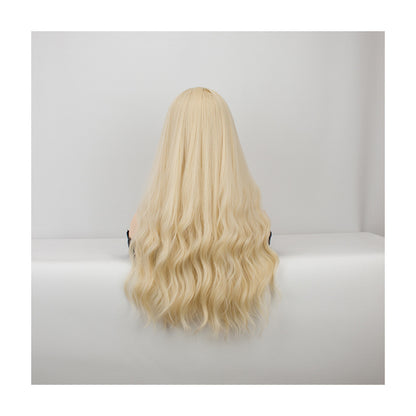 Qi Bangs Purple Silk Gradual Change Chemical Fiber Wig