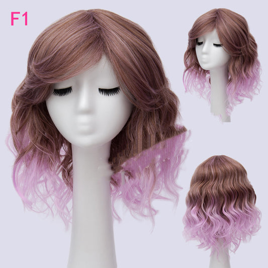 Color Short Curly Corn Perm Cosplay Wig