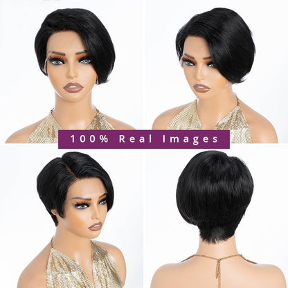 Human Hair Lace Bob Non-toxic Wig-pre-drawn, 13X4X1 Lace,  Short Straight, T-part Lace Front Short Wig, Suitable For The Whole Scene.