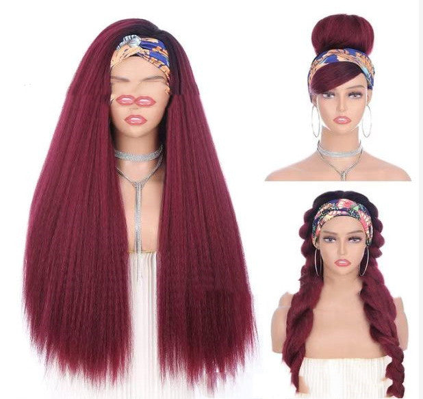 Hairband Bandana Wig Head Cover Corn Silk Long Hair