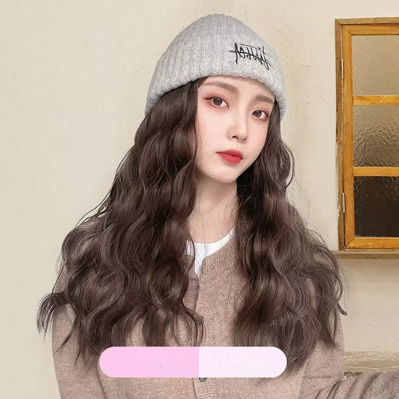 Hat Wig One-piece Situs Embroidery Knitting