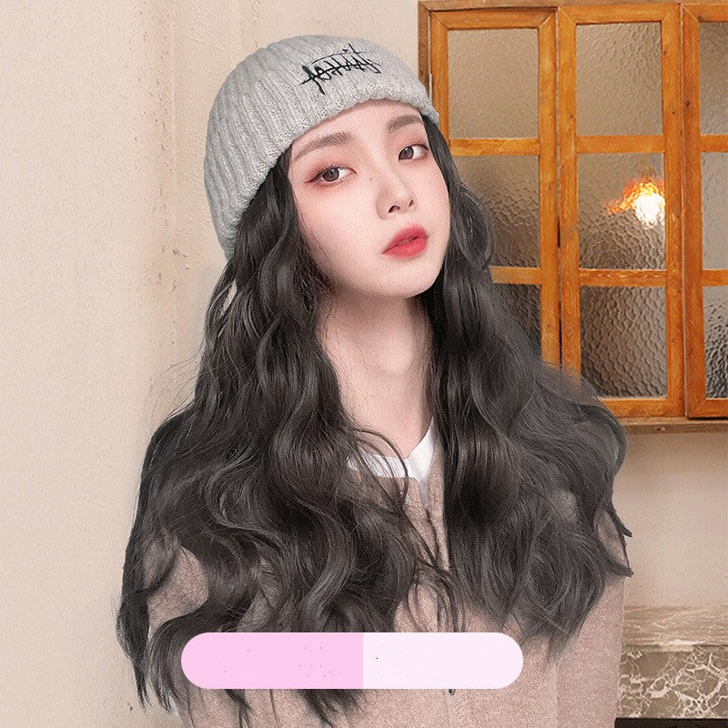 Hat Wig One-piece Situs Embroidery Knitting